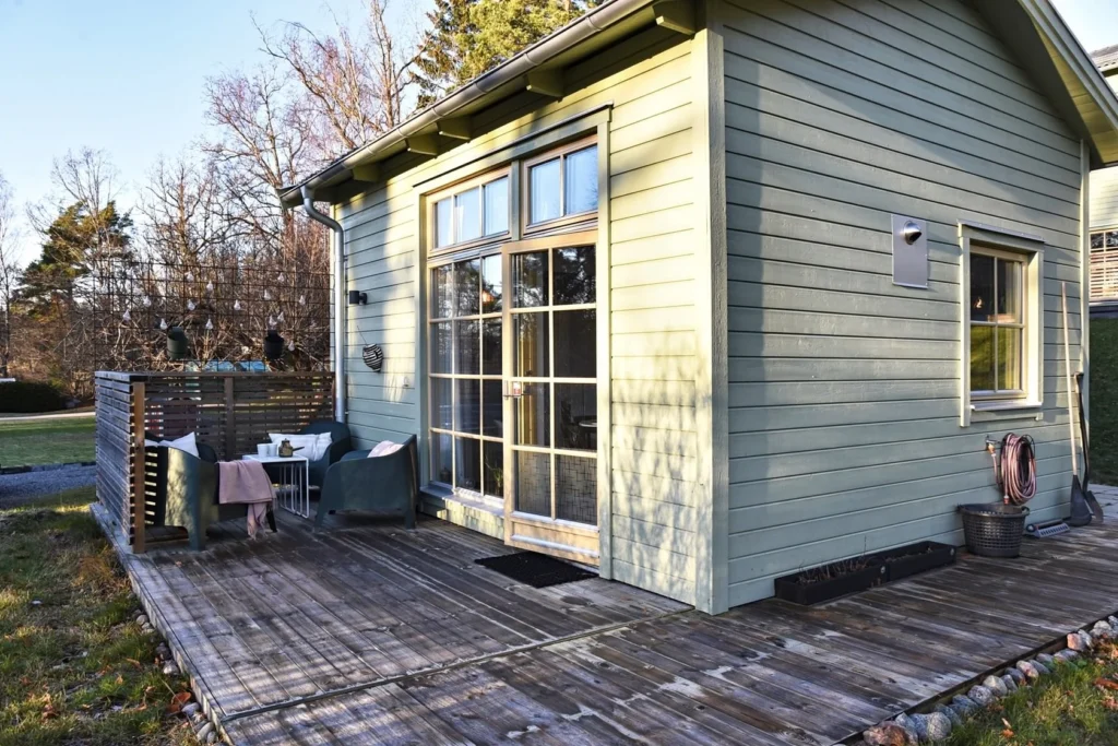 4. Monterat attefallsgarage byggsats tradagrd Vendelsomalm Martensberg