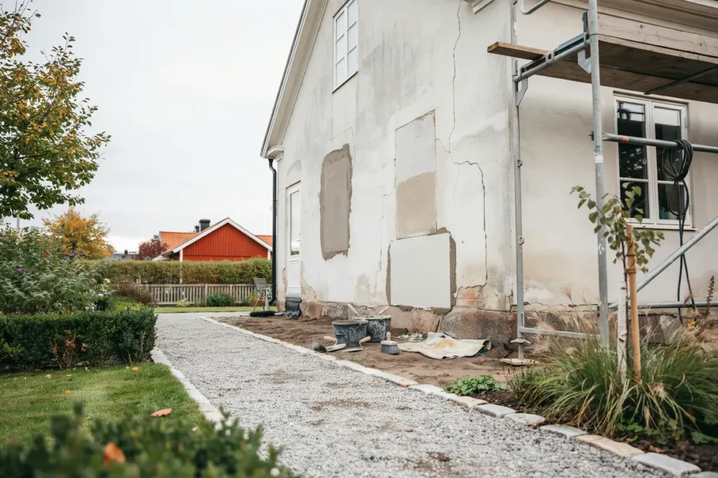 fasadrenovering av putsat hus s lagar du sprickor v ljer r tt bruk och f r ett h llbart resultat