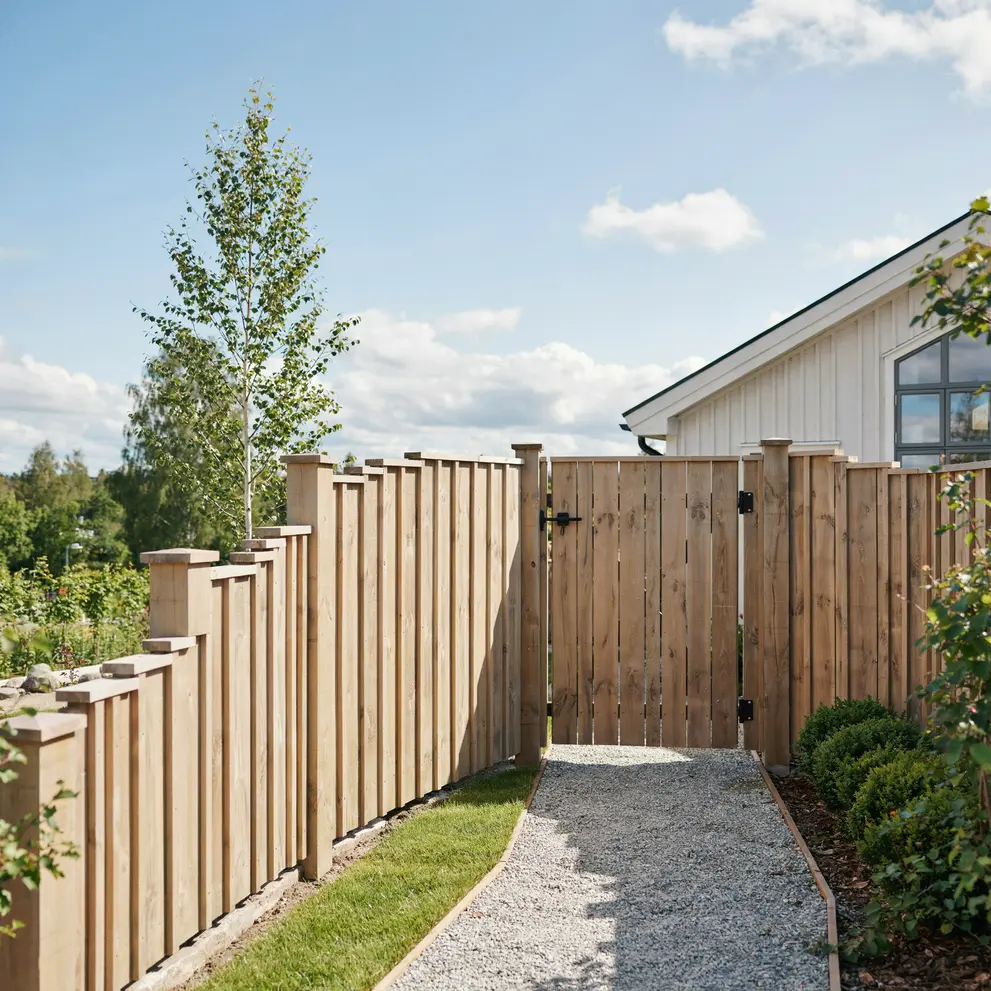 bygg plank staket gardsgard stangsel i tyreso stockholm